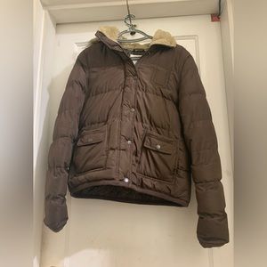 Aeropostale Brown fur hood jacket, size Medium